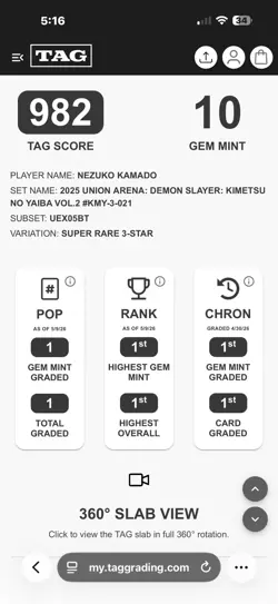 Union Arena 3 Star Nezuko Kamado Demon Slayer Kimetsu No Yaiba Vol.2 POP 1! - Image 4