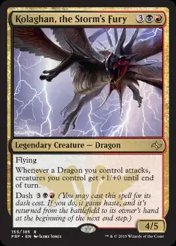 MTG - Kolaghan, the Storm's Fury - Fate Reforged - Medium Play - Foil - Image 1