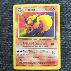 Pokemon Flareon Jungle Rare Regular Pokemon TCG Card #19/64 LP - Image 1
