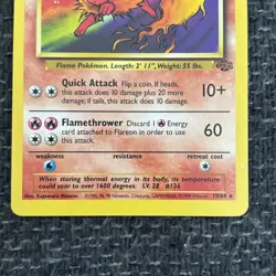 Pokemon Flareon Jungle Rare Regular Pokemon TCG Card #19/64 LP - Image 4