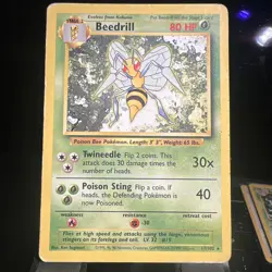 1999 Pokemon TCG Base Set Beedrill #17/102 Rare Unlimited Non-Holo Card - Image 1