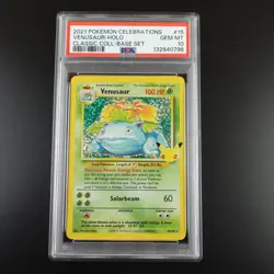PSA 10 Venusaur 15/102 Pokemon Celebrations Classic Collection Holo Graded Card - Image 1