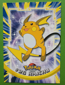 POKEMON Topps Card RAICHU #26 Non Holo Blue Logo NM TV Animation 1999! - Image 1