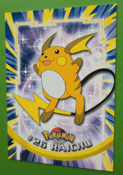 POKEMON Topps Card RAICHU #26 Non Holo Blue Logo NM TV Animation 1999! - Image 2