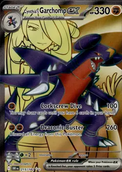 Cynthia's Garchomp EX 215/182 Sv10: Destined Rivals Pokemon Card - Image 1