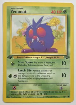 Venonat 63/64 Jungle 1st Edition Pokemon Card - Image 1