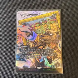 MTG FOIL Plague of Vermin Borderless - Teenage Mutant Ninja Turtles Source - Image 1