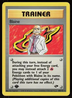 Pokemon Blaine 100/132 Gym Challenge Rare 1st Edition Near Mint - Image 1