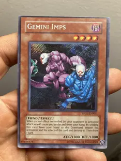 YuGioh Gemini Imps Secret Rare MISCUT (Unlimited) PP01-EN005 FULL HOLO BLEED - Image 1