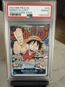 2024 ONE PIECE CHAMP 2023 EVENT PACK #033 MONKEY D. LUFFY PSA 10 - Image 1
