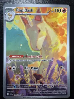 Pokemon TCG Rapidash Destined Rivals Illustration Rare Card 189/182 - Image 1
