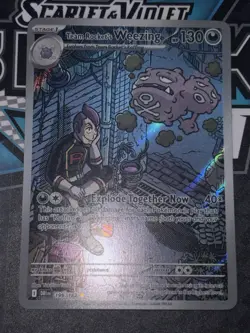 Team Rocket's Weezing 199/182 Illustration Rare Destined Rivals Pokemon Cards - Image 1
