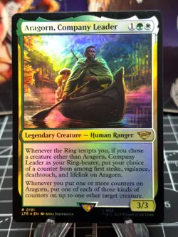 FOIL MTG Magic FOIL Aragorn, Company Leader LORD OF THE RINGS NM - Image 1