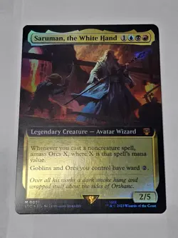 Saruman, the White Hand | LP | Extended Art Foil | LTC | M 0091 | MTG - Image 1