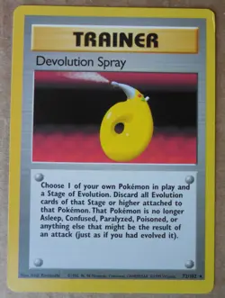 Devolution Spray 72/102 Rare Non-Holo Base Set Pokemon Trainer Card LP - Image 1