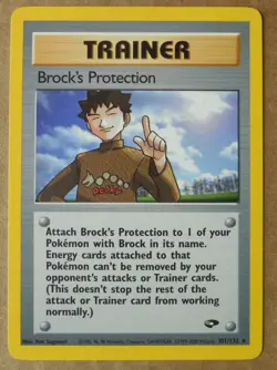 Brock Protection 101/132 Rare Non-Holo Gym Challege Set Pokemon Trainer Card NM - Image 1