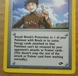 Brock Protection 101/132 Rare Non-Holo Gym Challege Set Pokemon Trainer Card NM - Image 3