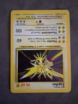 Pokemon TCG Zapdos Base Set Holo Unlimited Rare Card 16/102 Near Mint NM - Image 3