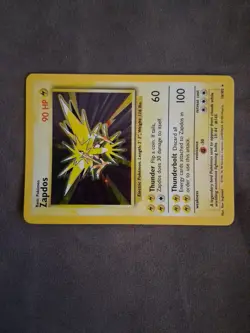 Pokemon TCG Zapdos Base Set Holo Unlimited Rare Card 16/102 Near Mint NM - Image 4