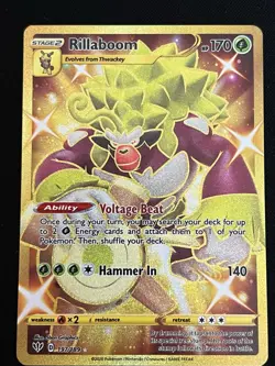 Pokemon TCG Rillaboom Darkness Ablaze Holo Card 197/189 Secret Rare - Image 1