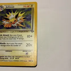 Pokemon Jolteon TCG Jungle 4/64 Holo 1st Edition Rare Card - Image 3