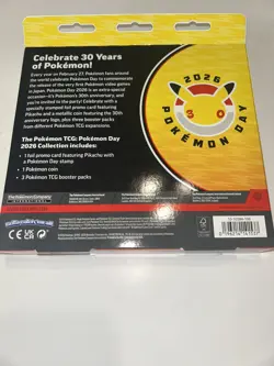 Pokemon Day 2026 TCG Collection Box Pikachu Promo Card Coin 3 Packs SEALED - Image 2