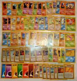 Pokemon: COMPLETE Base Set Unlimited (LP) 70-card set UNCOMMON/COMMON, non-holo - Image 1