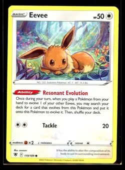 2022 Sword & Shield - Astral Radiance Eevee Non Holo #119 Pokemon Card - Image 1