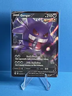 Pokemon Swsh08: Fusion Strike Gengar v Holo Rare Card 156/264 NM Condition - Image 1