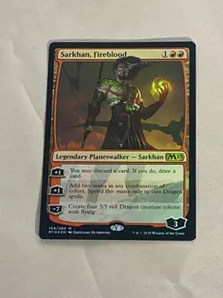 MTG FOIL Sarkhan, Fireblood Core Set 2019 Magic the Gathering - Image 1