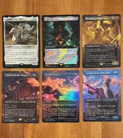 MTG LotR Prerelease Surge Foil Promo Lot, Lord of the Rings, Gandalf, One Ring - Image 1
