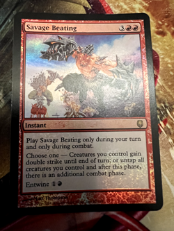 Savage Beating - FOIL - Darksteel (DST) - MTG Magic the Gathering EDH LP - Image 1