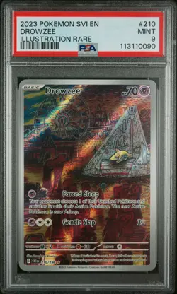 2023 POKEMON SVI EN-SCARLET & VIOLET ILLUSTRATION RARE #210 DROWZEE PSA 9 - Image 1
