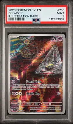 2023 POKEMON SVI EN-SCARLET & VIOLET ILLUSTRATION RARE #210 DROWZEE PSA 9 - Image 1