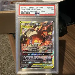 Pokemon TCG Reshiram & Charizard GX Black Star Full Art Prom Card Sm201 Psa7 - Image 1