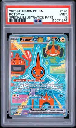 2025 POKEMON PFL EN-PHANTASMAL FLAMES SPECIAL ILLUSTRATION RARE ROTOM EX PSA 9 - Image 1