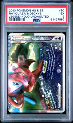 POKEMON HEARTGOLD & SOULSILVER UNDAUNTED #90 RAYQUAZA & DEOXYS LEGEND-HOLO PSA 5 - Image 1