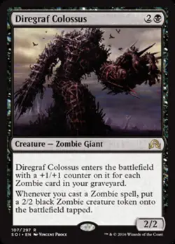 Slightly Played, English - 1 x MTG Diregraf Colossus Shadows over Innistrad - Image 1