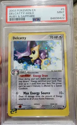 2003 POKEMON EX RUBY & SAPPHIRE #5 DELCATTY-HOLO PSA 9 - Image 1
