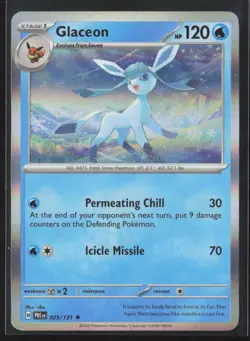 Pokemon TCG Glaceon 025/131 - Prismatic Evolutions - Holo Rare NM - Image 1