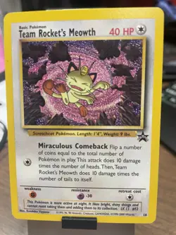 Pokemon TCG Team Rockets Meowth Black Star Promo #52 Unplayed 2000 - Image 1