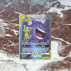 Pokemon Gengar & Mimikyu GX Tag Team 164/181 S&M Team Up Holo Rare Full Art NM - Image 1