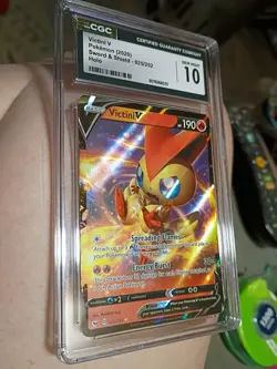 2020 POKEMON SWORD AND SHIELD #025 VICTINI V PSA 10 GEM MINT POP 184 025/202 - Image 1