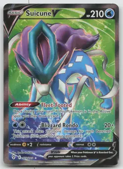 Suicune V 173/203 Ultra Rare Evolving Skies Pokemon Holo NM - Image 1