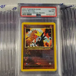 Entei 34/53 Pokemon Movie Promo 2001 PSA 8 NM-MT WITH Double SWIRL 🌀 - Image 1