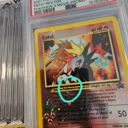 PSA 9 2001 Entei Reverse Holo 34 Pokemon TCG Movie 3 Black Star Promo Mint Swirl - Image 3