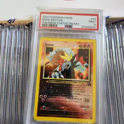 PSA 9 2001 Entei Reverse Holo #34 Pokemon TCG Movie 3 Black Star Promo Mint - Image 1
