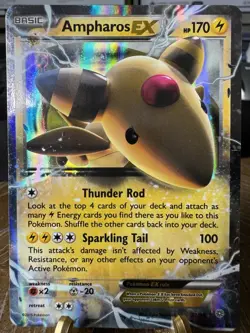 Pokemon Ampharos EX 27/98 XY Ancient Origins Ultra Rare Holo 2015 - Image 1