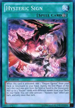 Yugioh! MP Hysteric Sign - LTGY-EN065 - Super Rare - 1st Edition Moderately Play - Image 1