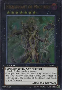 Yugioh! LP Hierophant of Prophecy - REDU-EN045 - Ultimate Rare - 1st Edition Lig - Image 1